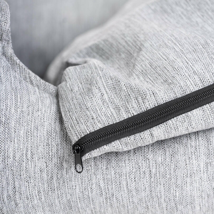 Hundebett mit hohem Rand "Nordic" (hellgrau) Kissen mit Reissverschluss