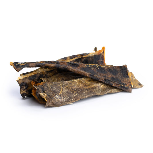 Getrocknete Wolfsbarschhaut für Hunde (70g oder 1.000g)