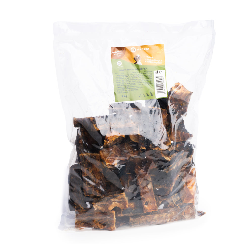 Kleine Thunfisch Knochen für Hunde (100g oder 1.000g)