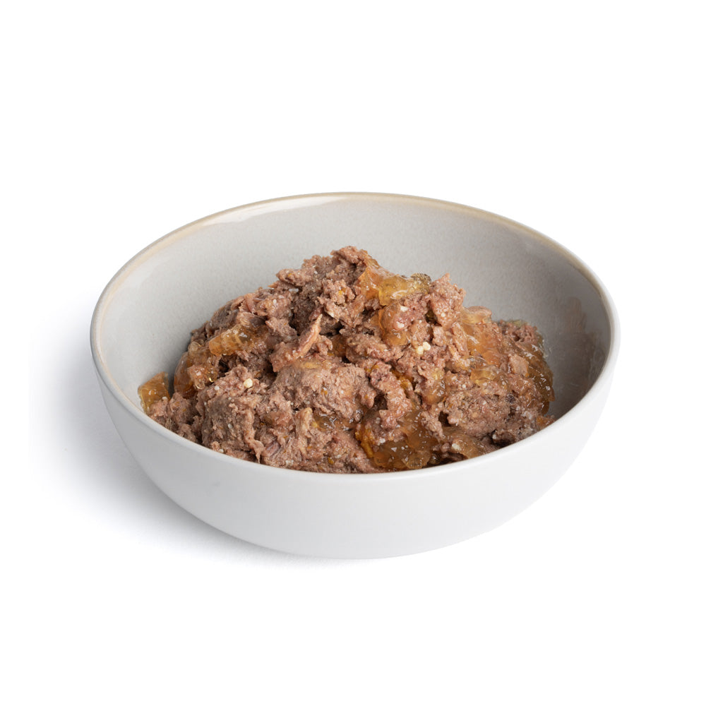 Nassfutter Hirsch mit Karotte, Apfel & Grünlippmuschel (800g Dose)