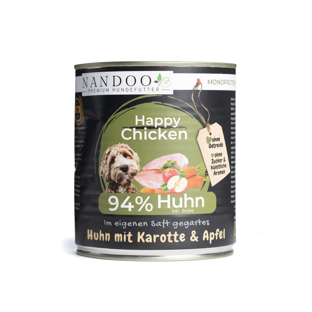 Nassfutter Huhn mit Karotte & Apfel (400g oder 800g Dose)