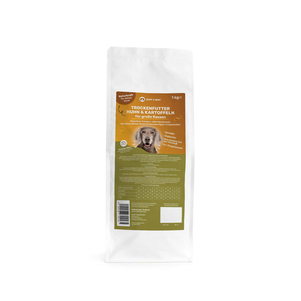 🎁 Hundefutter Huhn & Kartoffeln für große Rassen in 3 Größen (1kg, 5kg, 10kg) (100% off)