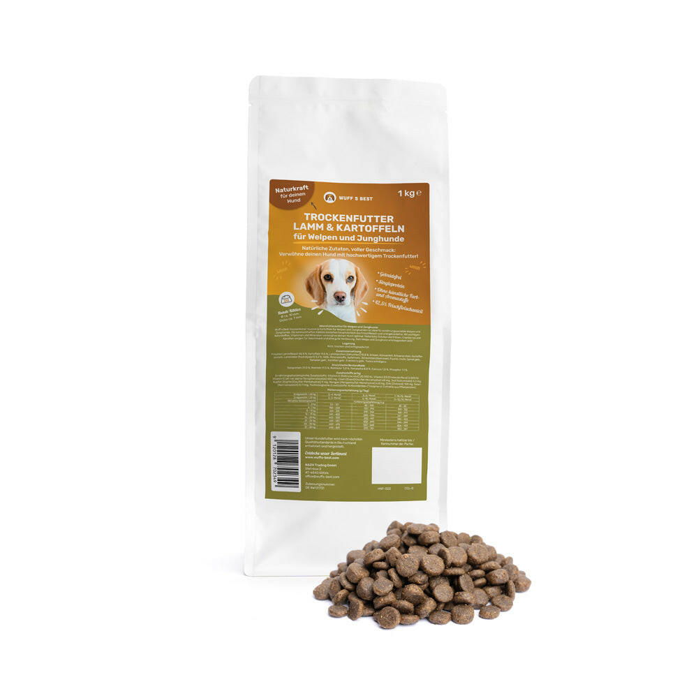 🎁 Hundefutter Lamm & Kartoffeln für Welpen/Junghunde - in 3 Größen (1kg, 5kg, 10kg) (100% off)